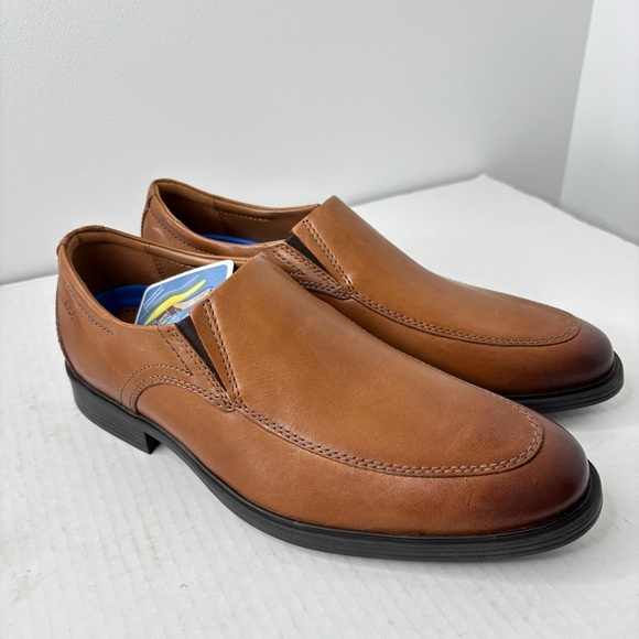 Clarks Whiddon Step Loafer Leather Slip on Dark Tan Comfort Dress Shoe Men\'s 7 M main image 8